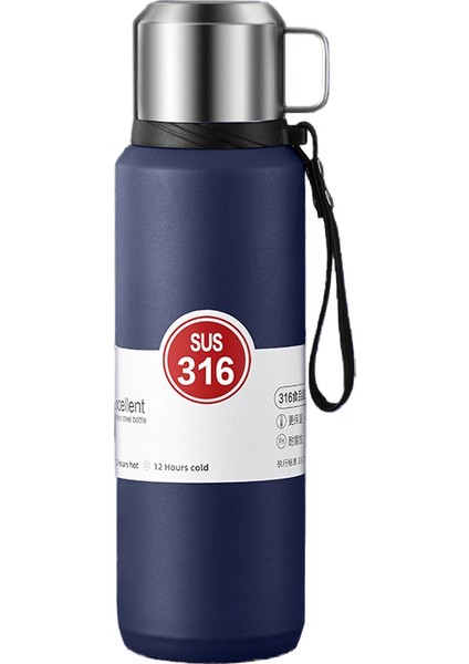 316 Paslanmaz Çelik Büyük Kapasiteli Termos Bardak, Açık Spor Taşınabilir Termos Bardak, 1.5l (Yurt Dışından)