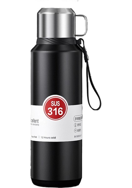316 Paslanmaz Çelik Büyük Kapasiteli Termos Bardak, Açık Spor Taşınabilir Termos Bardak, 1.5l (Yurt Dışından)