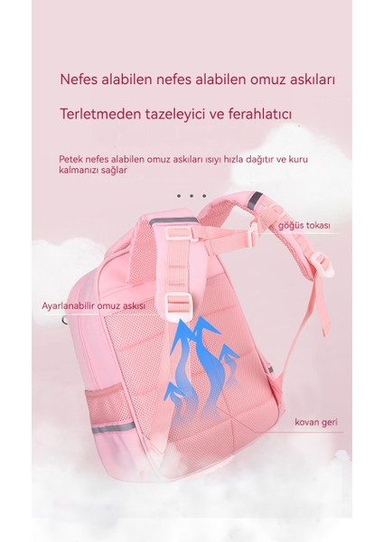 Su Geçirmez Büyük Kapasiteli Kız Öğrenci Okul Çantası, Omurga Yükü Azaltma, Gece Güvenlik Yansıtıcı (Yurt Dışından)