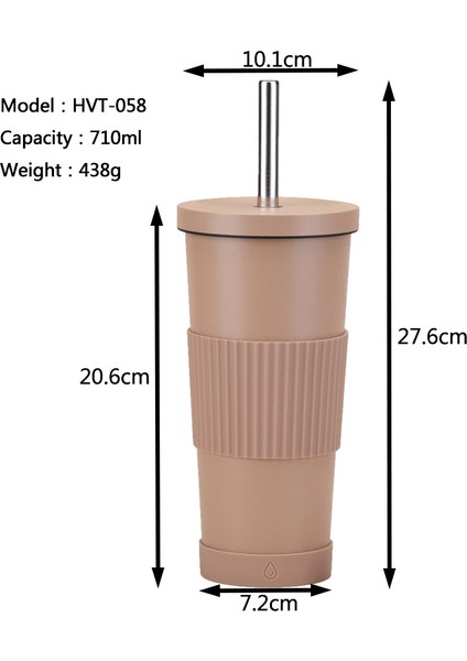 Paslanmaz Çelik Inci Süt Çay Bardağı/pipet Yalıtım Bardağı, DL068 (Yurt Dışından)