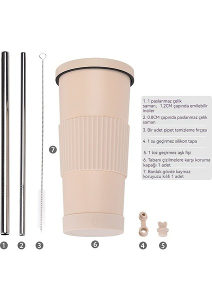 Paslanmaz Çelik Inci Süt Çay Bardağı/pipet Yalıtım Bardağı, DL068 (Yurt Dışından)
