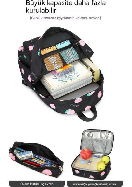 Kız Ortaokul Okul Çantası/lise Öğrencisi Büyük Kapasiteli Sırt Çantası/üniversite Öğrencisi Moda Rahat Sırt Çantası, Üç Parçalı Set D504 (Yurt Dışından) fiyatları