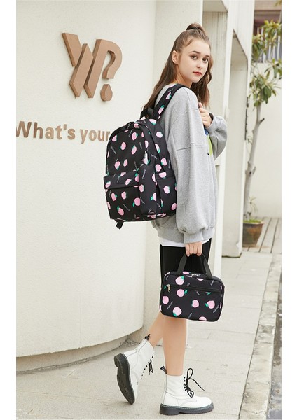 Kız Ortaokul Okul Çantası/lise Öğrencisi Büyük Kapasiteli Sırt Çantası/üniversite Öğrencisi Moda Rahat Sırt Çantası, Üç Parçalı Set D504 (Yurt Dışından) fırsatları