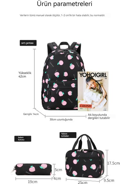 Kız Ortaokul Okul Çantası/lise Öğrencisi Büyük Kapasiteli Sırt Çantası/üniversite Öğrencisi Moda Rahat Sırt Çantası, Üç Parçalı Set D504 (Yurt Dışından) modelleri