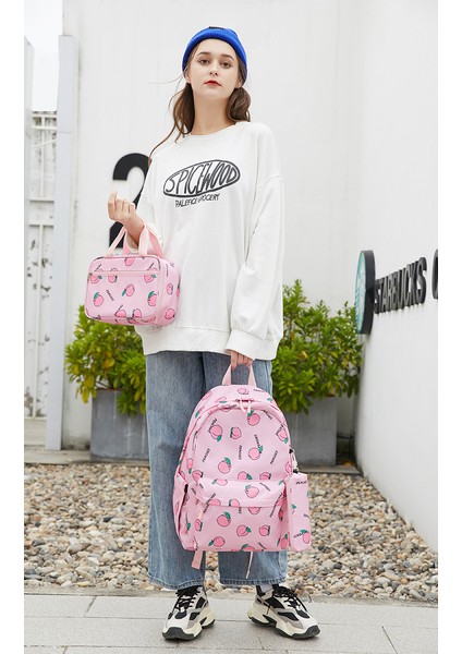 Kız Ortaokul Okul Çantası/lise Öğrencisi Büyük Kapasiteli Sırt Çantası/üniversite Öğrencisi Moda Rahat Sırt Çantası, Üç Parçalı Set D504 (Yurt Dışından) fırsatları