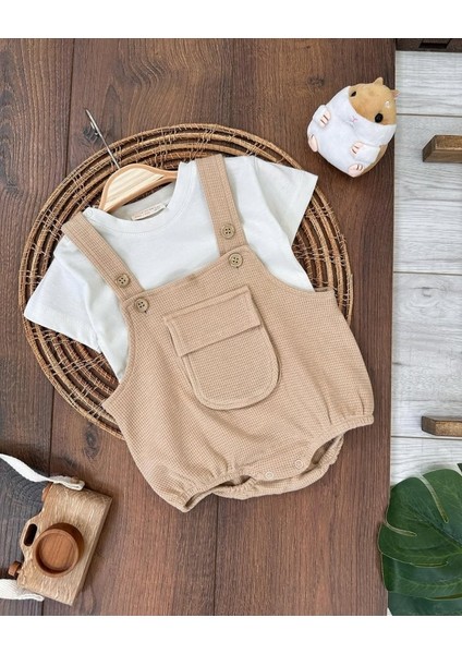 Çıtçıtlı Body Zıbın Pamuklu Cepli 2li Günlük Erkek Bebek Salopet Tulum