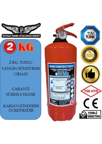 Yangın Sondurme Tüpü Söndürücü Tupu 2kg Arac Tüpü 4yıl Garantıli Tüv-Türk Muayeneye Uyumlu 4 Yıl Garantılı fiyatları