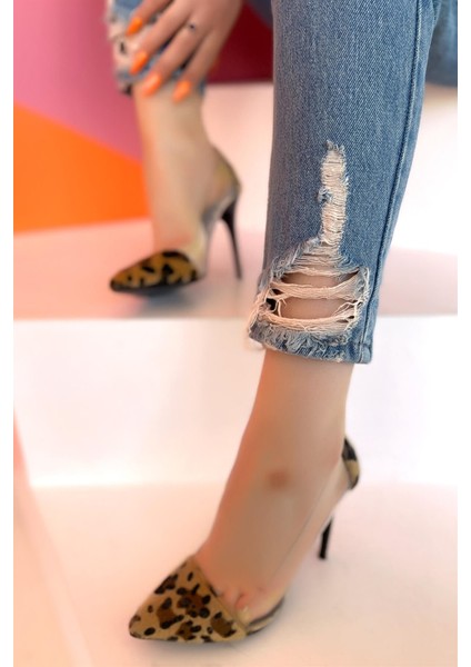 Layla Stiletto Şeffaf Leopar Süet fiyatları
