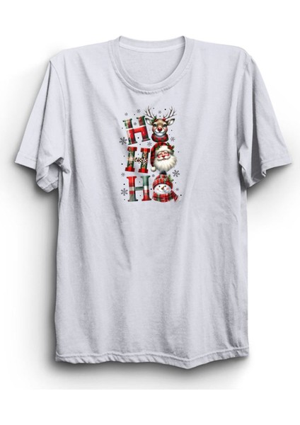 Ho Ho Ho Yılbaşı Temalı Baskılı Unisex T-Shirt