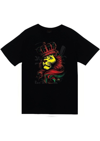 Unisex Aslan Kral Baskılı T-Shirt