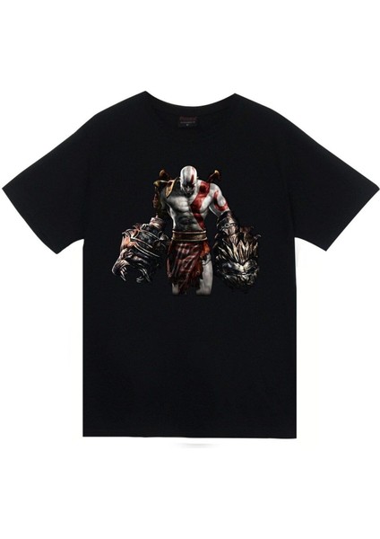 God Of War Kratos Baskılı Unisex Siyah %100 Pamuk T-Shirt