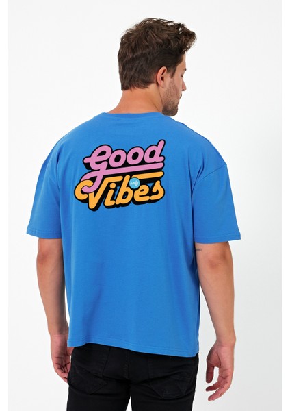 Good Vibes Baskılı Oversize Tişört modelleri