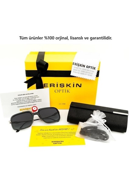 Mj 0407S 001 02 64 Polarize Erkek Siyah Kemik Güneş Gözlüğü