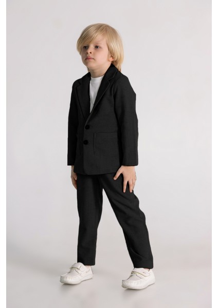 Erkek Çocuk 3'lü Keten Takım Elbise