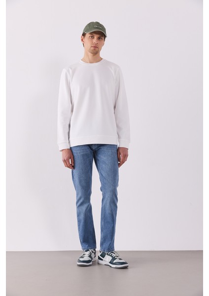 Rich Bisiklet Yaka Regular Fit Basic Sweatshirt - Fildişi fırsatları