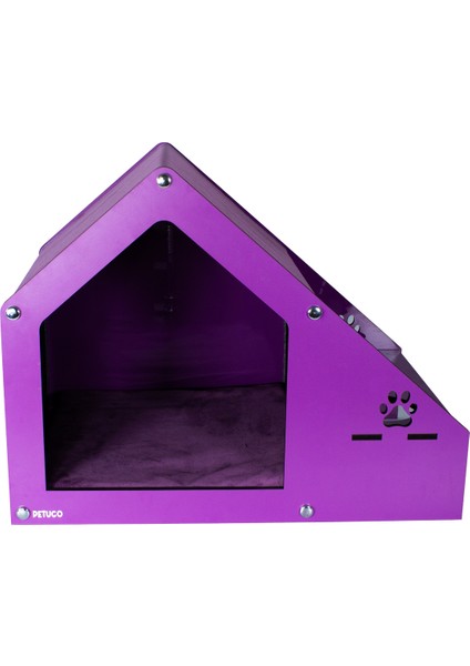 Kumaş Mama Kaplı Mor Kedi-Köpek Evi Yatağı