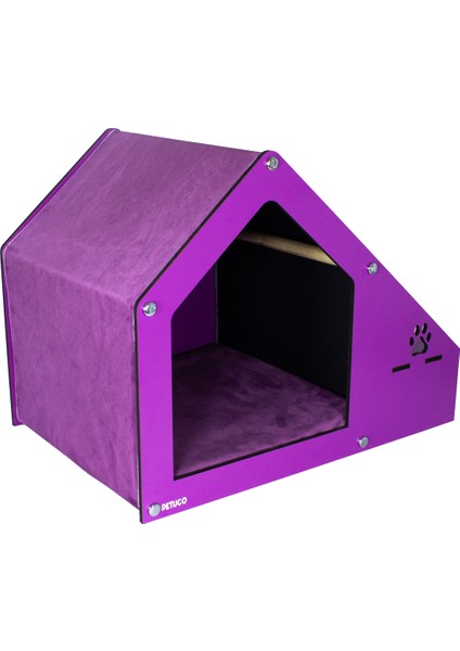 Kumaş Mama Kaplı Mor Kedi-Köpek Evi Yatağı modelleri