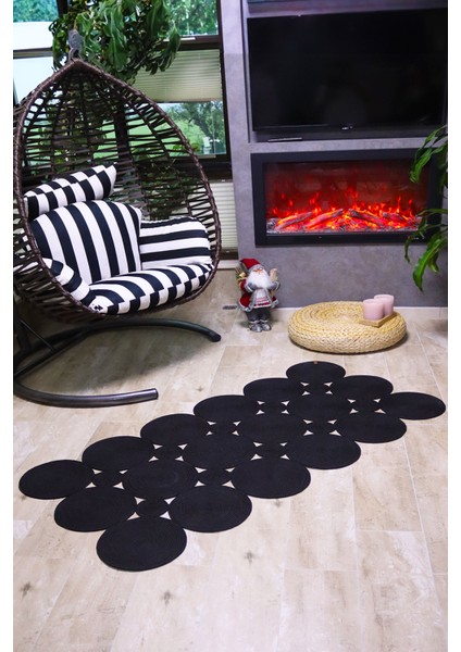 Siyah Jüt Halı Kilim