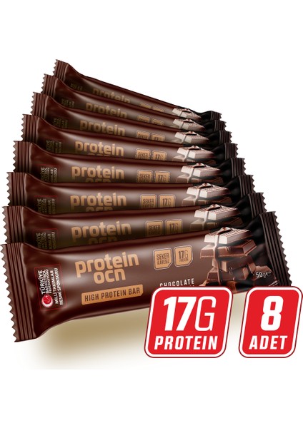 Protein Bar - Çikolata Aromalı - 50 gr x 8 Adet