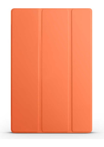 Samsung Galaxy Tab A8 10.5 SM-X200 (2021) Uyumlu Smart Cover Standlı 1-1 Kılıf-Turuncu
