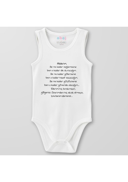 Organik Pamuk Abilerim Siz Ne Kadar Sağlamsanız Bebek Body Çıtçıtlı Zıbın Badi Kolsuz
