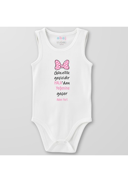 Organik Pamuk Güzellik Geçicidir Haladan Yeğenine Geçer Bebek Body Çıtçıtlı Zıbın Badi Kolsuz