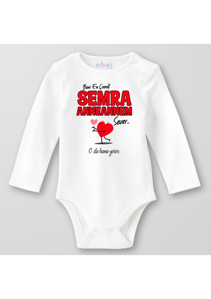 Organik Pamuk Beni En Çok Anneannem Sever Bebek Body Çıtçıtlı Zıbın Badi Uzun Kol
