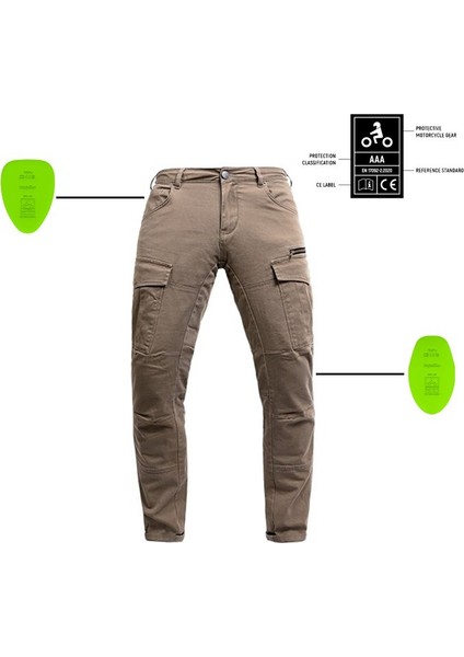 Unisex Bej Jeans Motosiklet Pantolonu John Doe Kevlar JDC5004