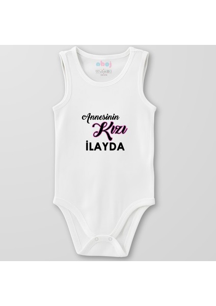Organik Pamuk Annesinin Kızı Ilayda Bebek Body Çıtçıtlı Zıbın Badi Kolsuz