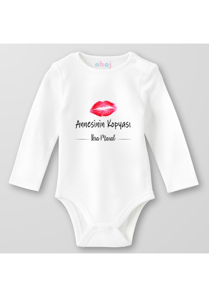 Organik Pamuk Annesinin Kopyası Bebek Body Çıtçıtlı Zıbın Badi Uzun Kol