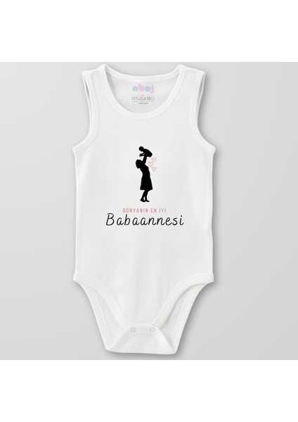 Organik Pamuk Dünyanın En Iyi Babaannesi Bebek Body Çıtçıtlı Zıbın Badi Kolsuz