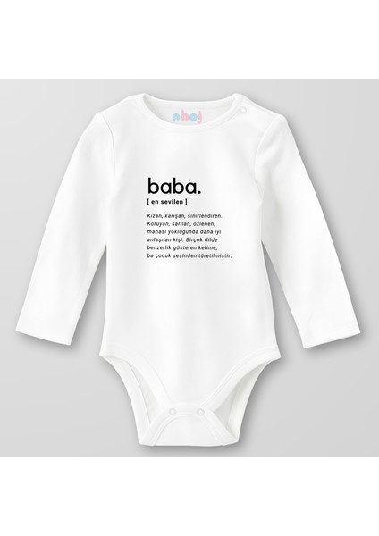 Organik Pamuk Baba En Sevilen Bebek Body Çıtçıtlı Zıbın Badi Uzun Kol