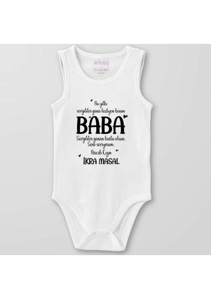 Organik Pamuk Bu Yılki Sevgililer Günü Hediyen Benim Baba Bebek Body Çıtçıtlı Zıbın Badi Kolsuz