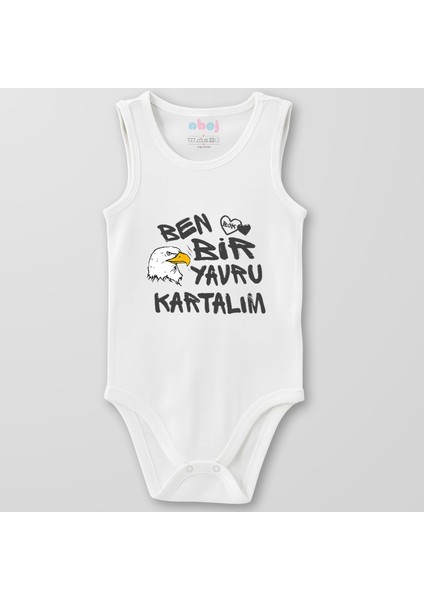 Organik Pamuk Ben Bir Yavru Kartalım Bebek Body Çıtçıtlı Zıbın Badi Kolsuz