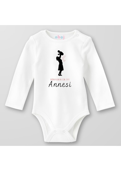 Organik Pamuk Dünyanın En Iyi Annesi Bebek Body Çıtçıtlı Zıbın Badi Uzun Kol