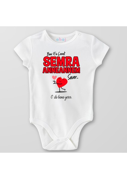 Organik Pamuk Beni En Çok Anneannem Sever Bebek Body Çıtçıtlı Zıbın Badi Kısa Kol