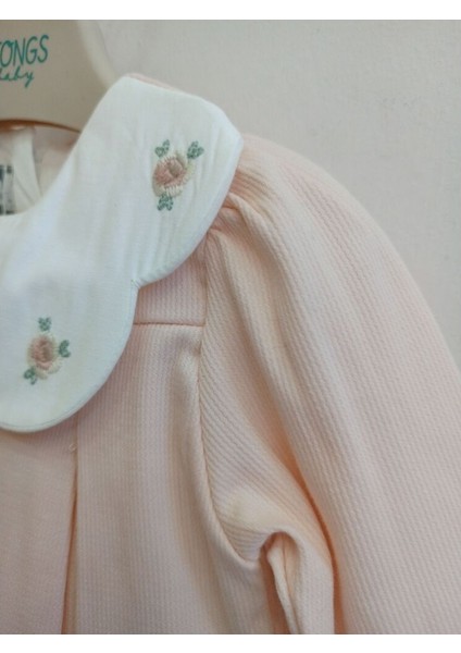 Tongs Bebe Yaka Tütü Astarlı Kız Bebek Elbisesi