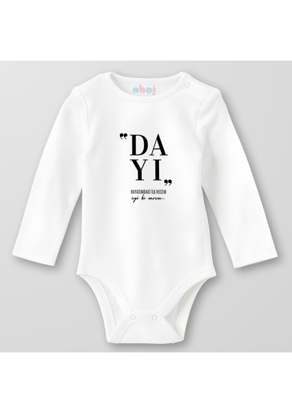 Organik Pamuk Dayı Hayatımdaki Ilk Hecem Bebek Body Çıtçıtlı Zıbın Badi Uzun Kol