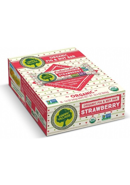 Organik Çilek&incir&fındık Bar -Meyve Barı- Organik Meyve Barı- Glutensiz- Vegan40 gr x 16 Ad.