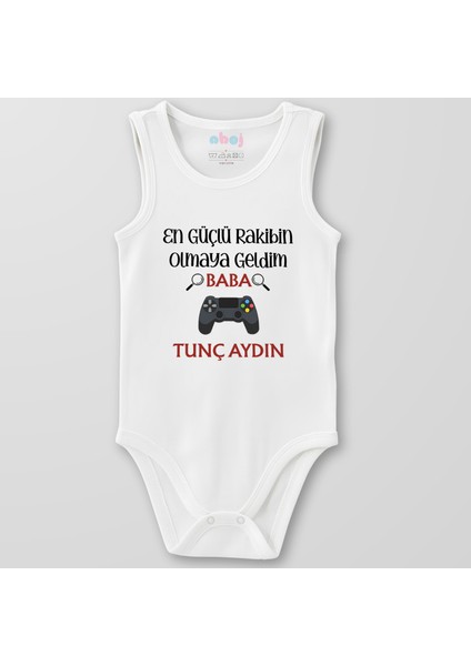 Organik Pamuk En Güçlü Rakibin Olmaya Geldim Bebek Body Çıtçıtlı Zıbın Badi Kolsuz