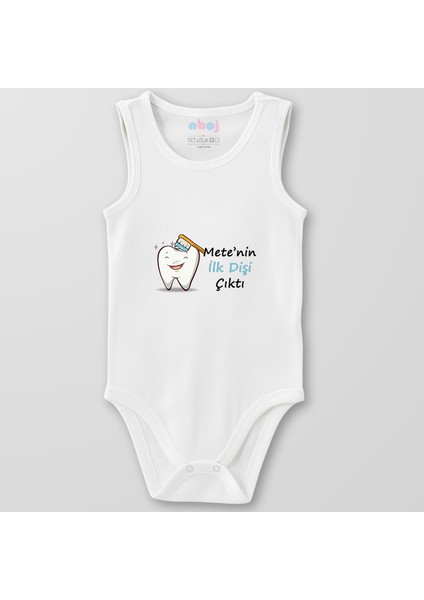 Organik Pamuk Ilk Diş Erkek Bebek Bebek Body Çıtçıtlı Zıbın Badi Kolsuz