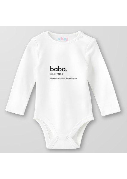 Organik Pamuk Baba En Sevilen Bebek Body Çıtçıtlı Zıbın Badi Uzun Kol