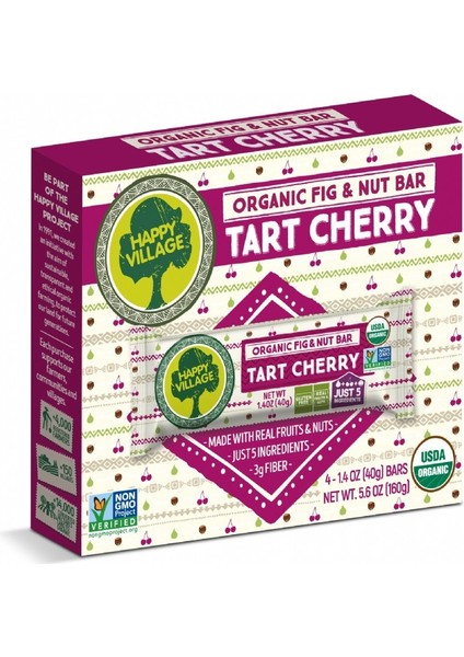 Organik Vişne&incir&fındık Bar-Meyve Barı- Organik Meyve Barı- Glutensiz- Vegan- 40 gr x 4 Ad.