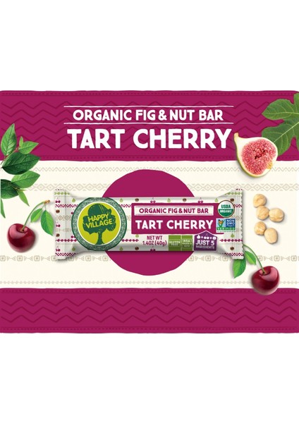 Organik Vişne&incir&fındık Bar-Meyve Barı- Organik Meyve Barı- Glutensiz- Vegan- 40 gr x 4 Ad.