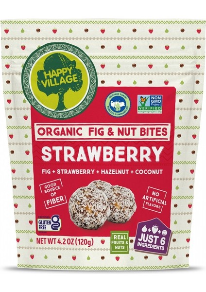 Organik Incir&fındık Topları, çilekli 120 gr