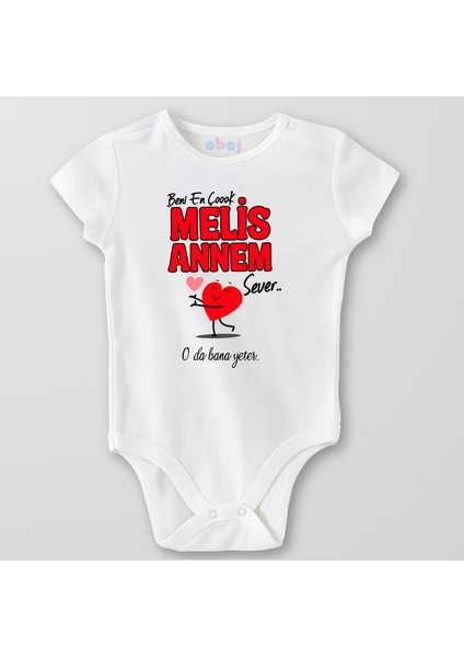 Organik Pamuk Beni En Çok Annem Sever Bebek Body Çıtçıtlı Zıbın Badi Kısa Kol