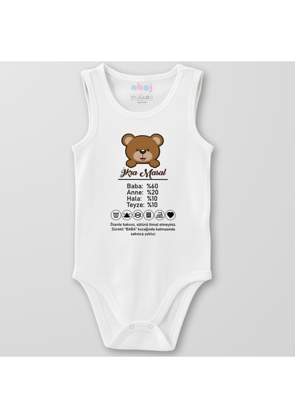 Organik Pamuk Sevilme Talimatı Baba Bebek Body Çıtçıtlı Zıbın Badi Kolsuz