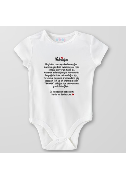 Organik Pamuk Evimizin Yeni Reisi Bebek Body Çıtçıtlı Zıbın Badi Kısa Kol