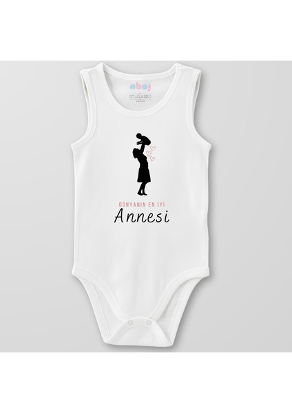 Organik Pamuk Dünyanın En Iyi Annesi Bebek Body Çıtçıtlı Zıbın Badi Kolsuz