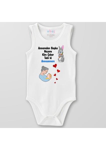 Organik Pamuk Annemden Başka Nazımı Kim Çeker? Tabii Ki Anneannem! Bebek Body Çıtçıtlı Zıbın Badi Kolsuz